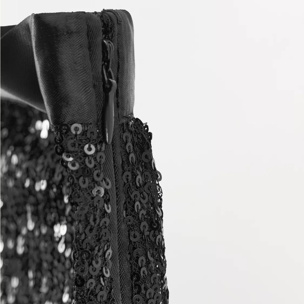 ZARA SEQUIN LACE COMBINATION SKIRT - Picture 6 of 7